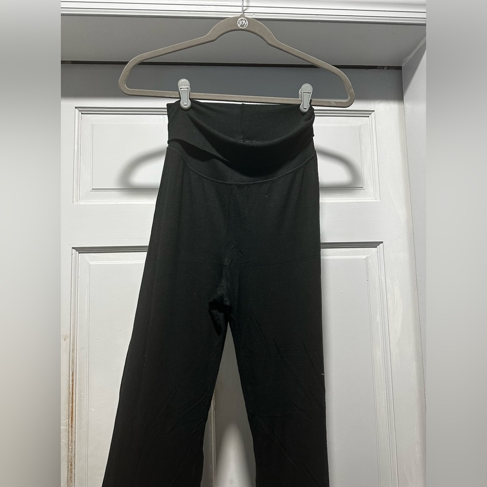 Aerie Ribbed Black Legging - wide leg